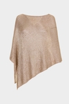 Metallic knit asymmetric short cape