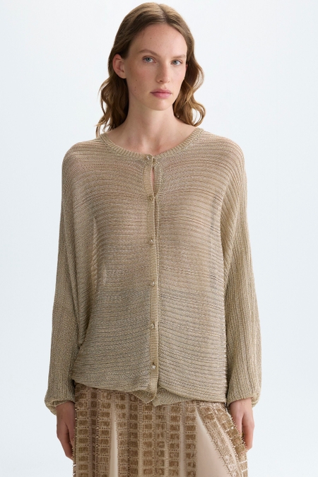METALLIC KNIT OVERSIZE JACKET