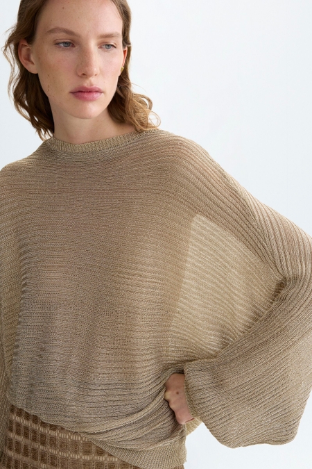 METALLIC KNIT OVERSIZE JACKET