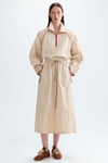 Technical cotton midi dress