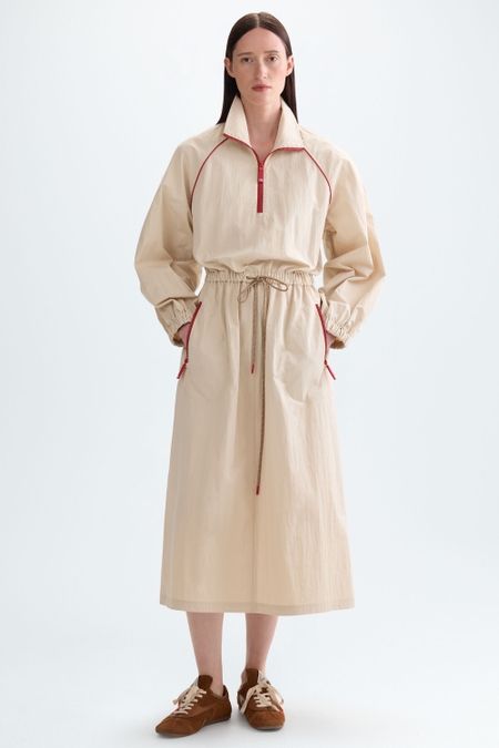 TECHNICAL COTTON MIDI DRESS