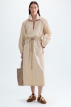 Technical cotton midi dress