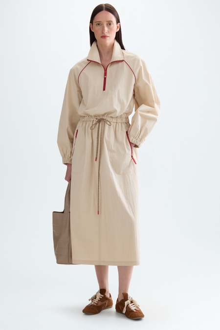 TECHNICAL COTTON MIDI DRESS