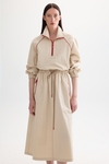 Technical cotton midi dress
