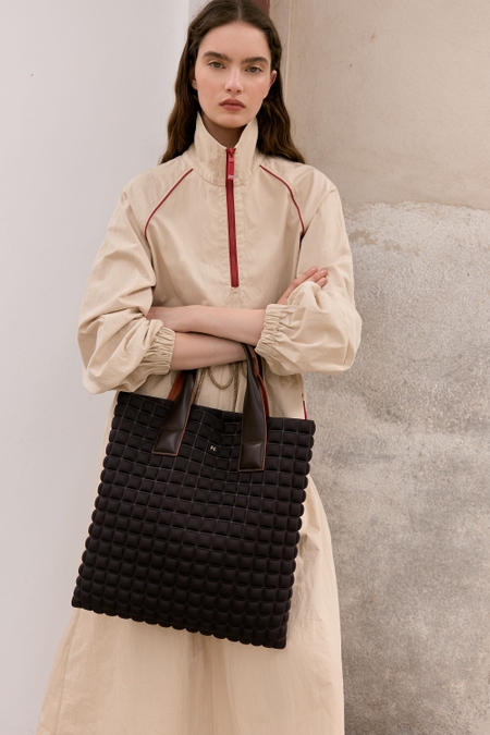 TECHNICAL COTTON MIDI DRESS