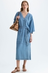 Denim-effect tencel straight-fit dress
