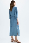 Denim-effect tencel straight-fit dress