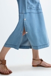 Denim-effect tencel straight-fit dress