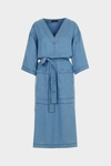 Denim-effect tencel straight-fit dress