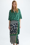 Print twill fitted dress