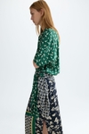 Print twill fitted dress