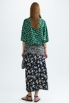 Print twill fitted dress
