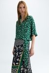 Print twill fitted dress