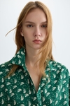 Print twill fitted dress