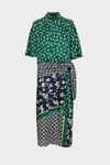 Print twill fitted dress