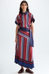 Vestido camisero recto twill estampado