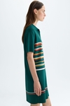 Cube stretch knit jacquard short dress