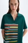 Cube stretch knit jacquard short dress