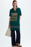 Cube stretch knit jacquard short dress