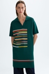 Cube stretch knit jacquard short dress