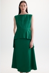 Linen A-line midi dress