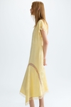 Vestido evasé satén jacquard calas