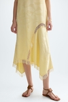 Vestido evasé satén jacquard calas