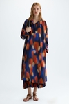 Print twill straight-fit shirt dress