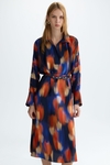 Print twill straight-fit shirt dress