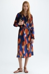 Print twill straight-fit shirt dress