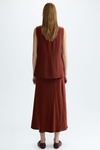 Two-piece flowy twill midi dress