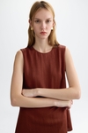 Two-piece flowy twill midi dress