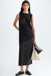 Vestido recto efecto piel punto stretch