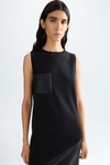 Vestido recto efecto piel punto stretch