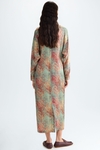 Cubes print twill straight-fit dress