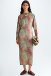 Cubes print twill straight-fit dress