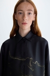 Cala print twill oversize shirt dress