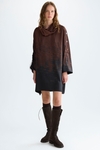 Lettering print twill cocoon dress