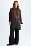 Lettering print twill cocoon dress