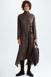Cala print twill A-line midi dress