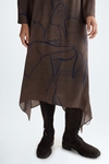 Cala print twill A-line midi dress