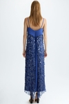 Sequinned satin straight-fit dress