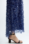 Sequinned satin straight-fit dress