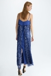 Sequinned satin straight-fit dress