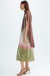 Sequinned georgette straight-fit dress with shawl