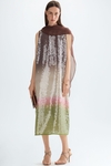 Sequinned georgette straight-fit dress with shawl