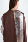 Sequinned georgette straight-fit dress with shawl