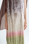 Sequinned georgette straight-fit dress with shawl