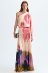 Ikat print twill A-line dress