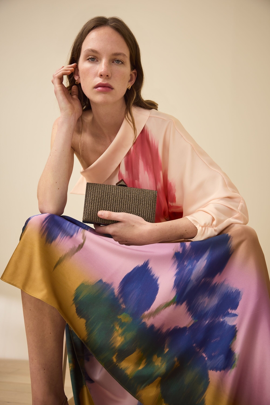 IKAT PRINT TWILL A-LINE DRESS